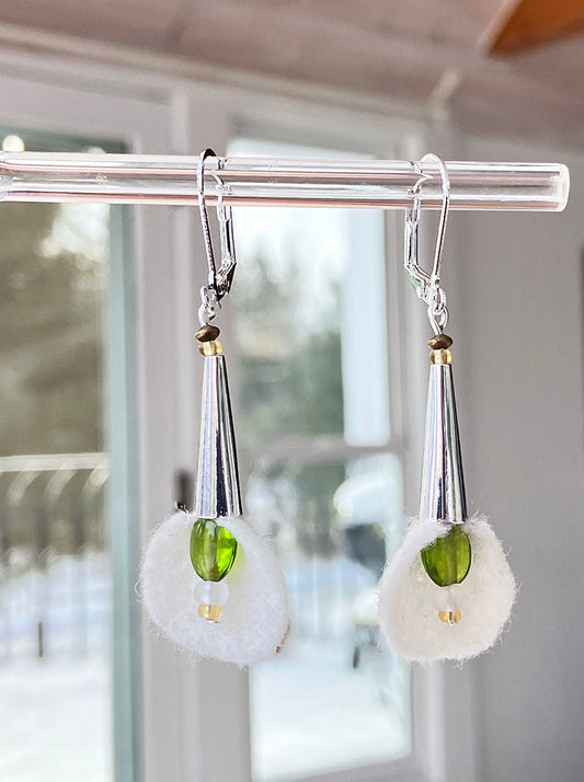 4. White Petal Drop Earring