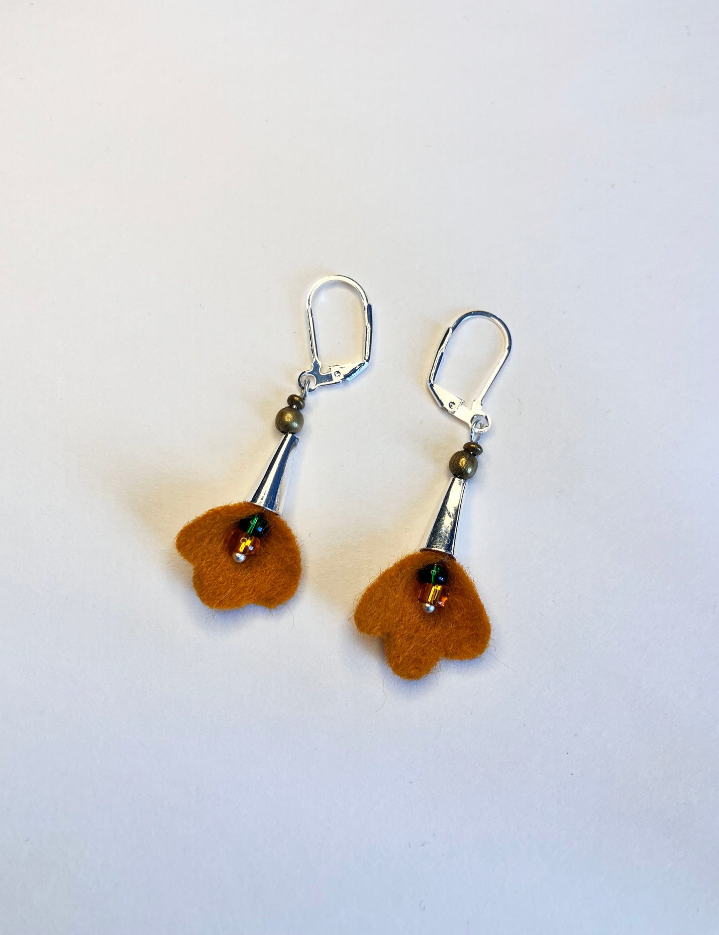 3. Orange Flower Drop Earrings